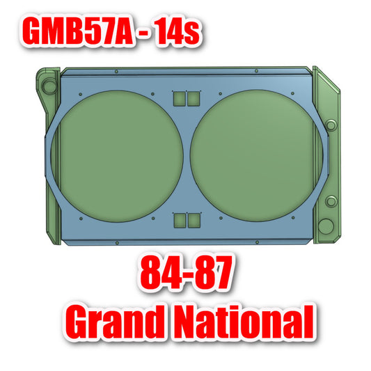 1984 to 1987 Grand National - Dual 14 inch Fan Shroud - For ColdCase GMB57A Raw Aluminum or Powder Coated