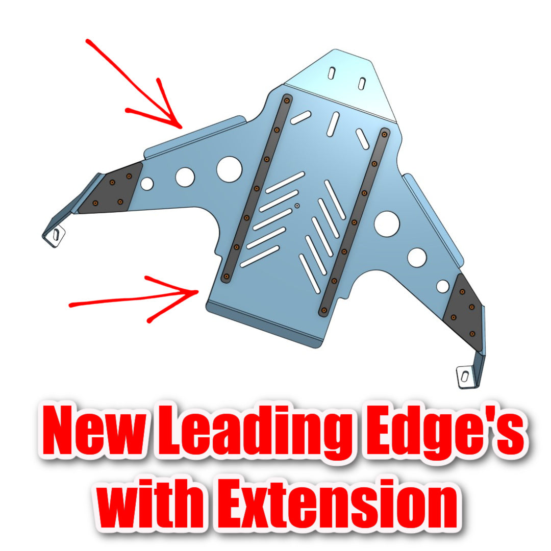 1964-1972 GM A-Body extended oil pan skid plate Stage 3 – 3D rendering with Delrin pads