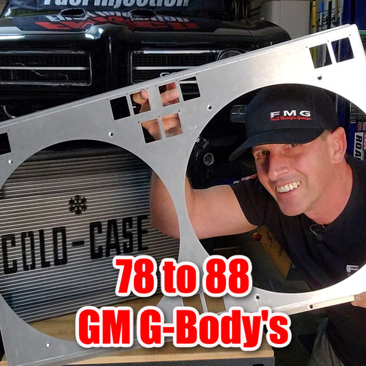 1978 to 1988 GM G-Body Shroud for Cold Case GMG544 fits 14 inch fans Raw Aluminum