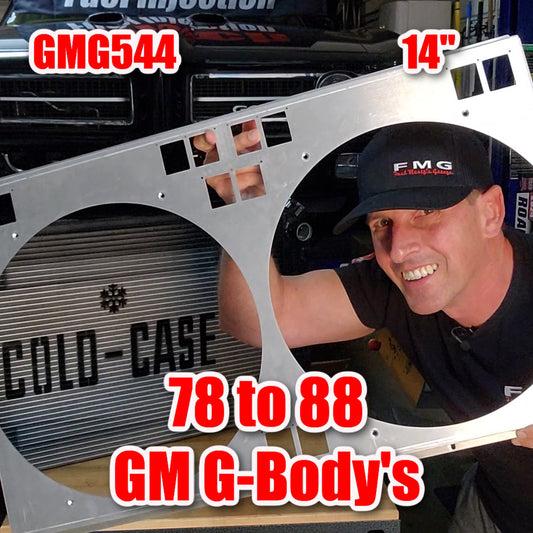 1978 to 1988 GM G-Body Shroud for Cold Case GMG544 fits 14 inch fans Raw Aluminum
