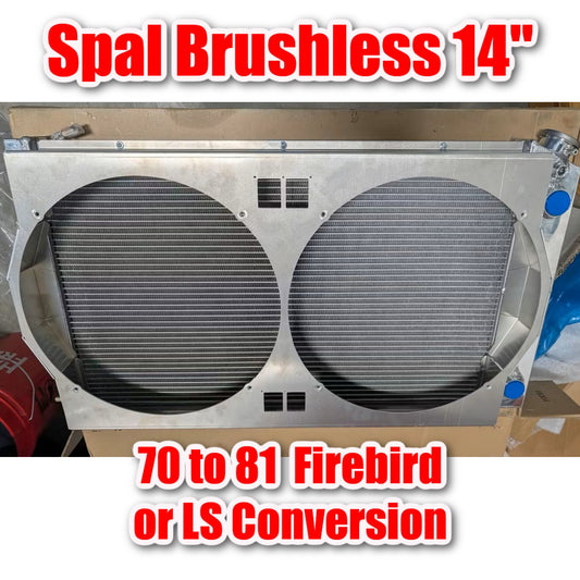 1970 to 81 Pontiac Firebird 14 inch Spal Brushless Shroud for Cold Case GPF18 or CHC557