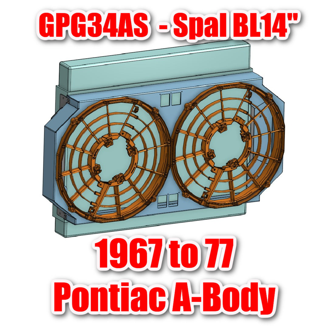 1966-67 Pontiac A-Body Dual Spal BRUSHLESS 14 inch Fan Shroud for ColdCase GPG34AS