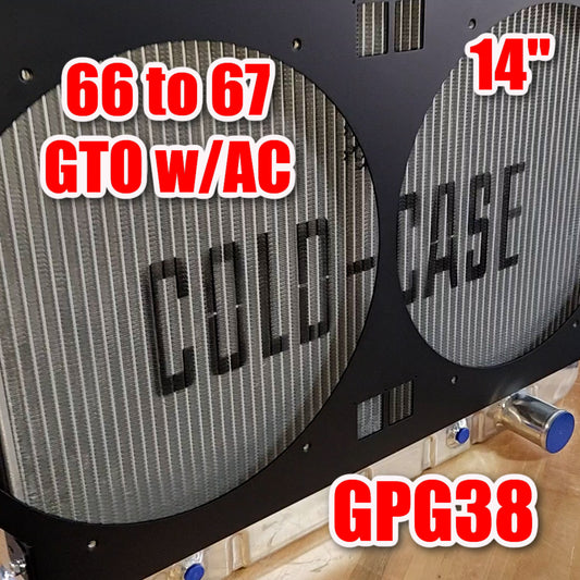 1966 and 1967 Pontiac A-Body's with AC, Dual 14 inch Fan Shroud for Cold Case GPG38 Raw Aluminum or Powder Coated