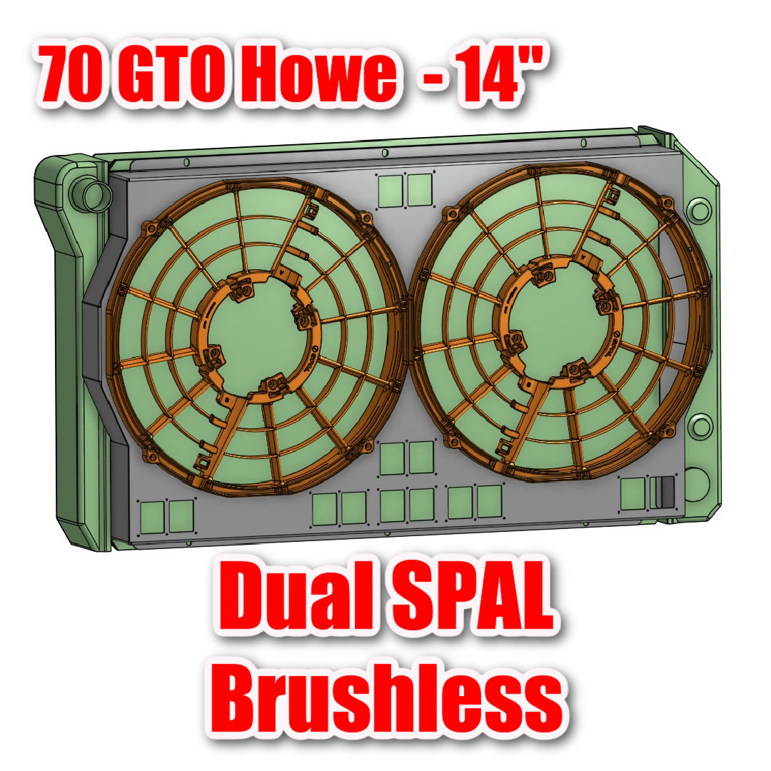 1970 GM ABody HOWE 14 inch Spal BRUSHLESS Shroud for HOWE Radiators