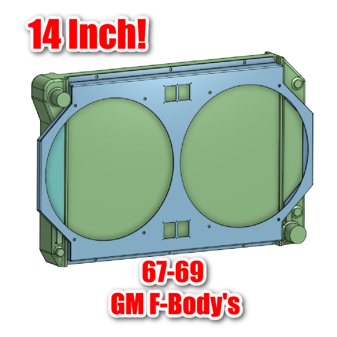 1967-69 GM F-Body Shroud for Cold Case CHC11 or CHC547 fits 14 inch Universal Fans