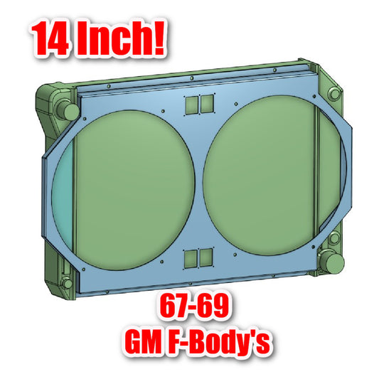 1967-69 GM F-Body Shroud for Cold Case CHC11 or CHC547 fits 14 inch Universal Fans