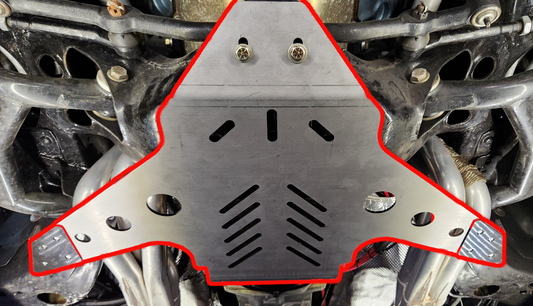 1964 to 1972 GM A-Body Oil Pan Protection Plate Skid Plate with Red Outline