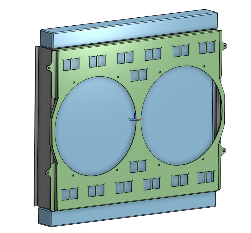 2000 to 2006 Toyota Tundra Dual 14 inch Fan Shroud for Cold Case TUN100A Raw Aluminum or Powder Coated