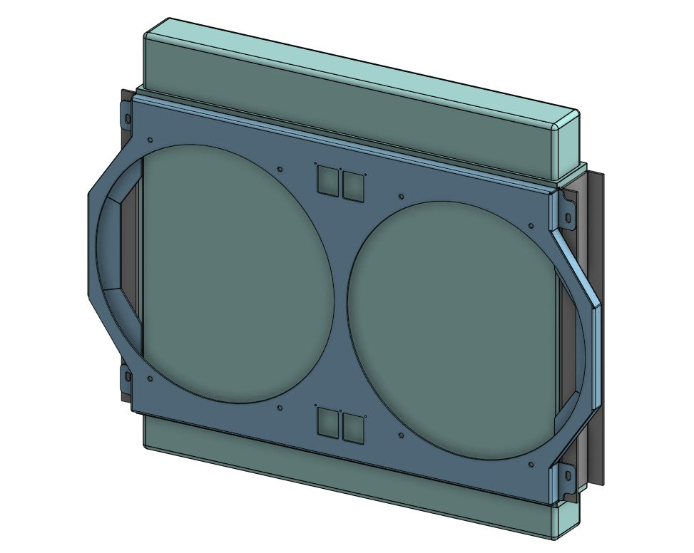1966 to 1974 Mopar A, B, C, E Body's Dual 14 inch Fan Shroud for ColdCase MOP750 Raw Aluminum or Powder Coated