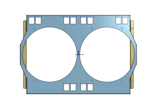 1963 to 1966 GM Trucks Dual 12 inch Fan Shroud for ColdCase GMT555A Raw Aluminum or Powder Coated