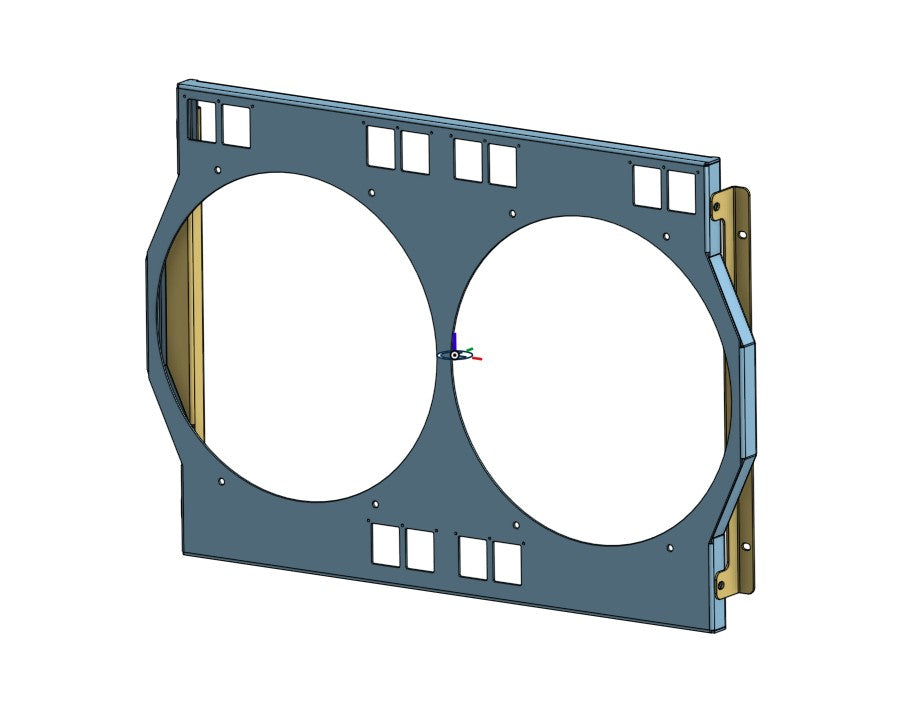 1963 to 1966 GM Trucks Dual 12 inch Fan Shroud for ColdCase GMT555A Raw Aluminum or Powder Coated