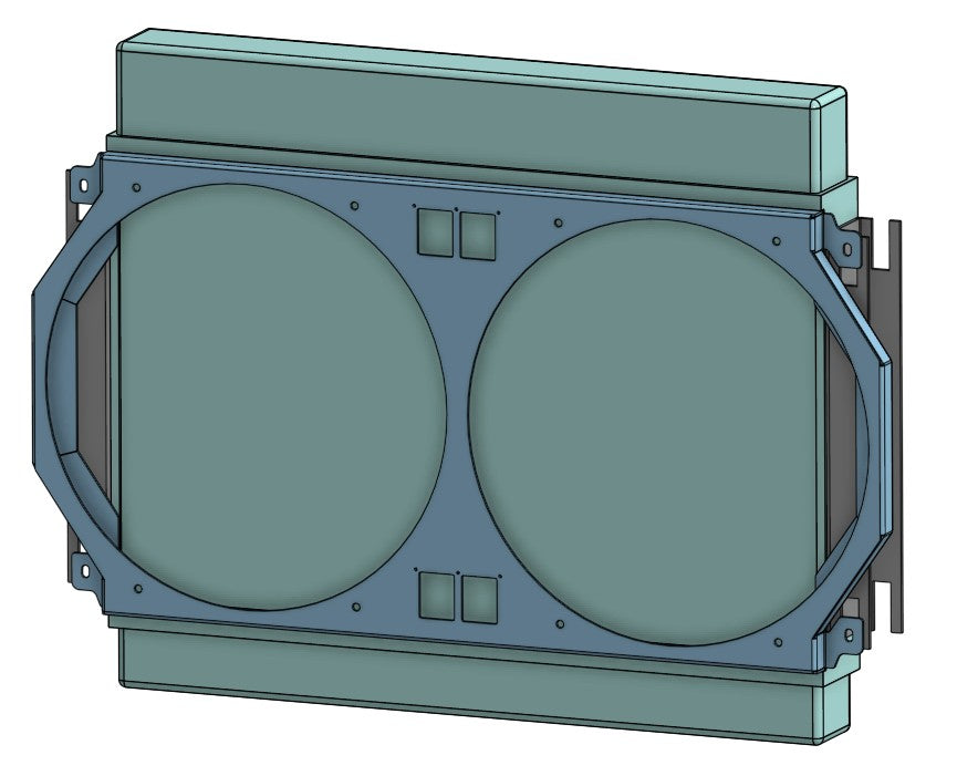1966-67 Chevrolet Chevelle Dual 14 inch Fan Shroud for ColdCase OLD STYLE "Slotted" CHE542 Raw Aluminum or Powder Coated