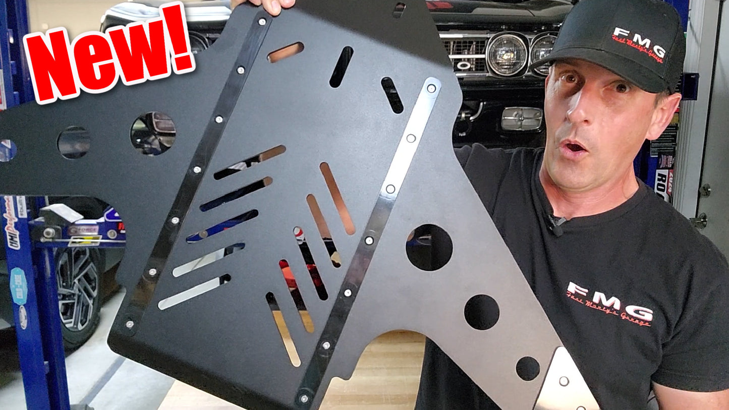 STAGE 3 - Oil Pan Protection Plate for 1964 through 1972 GM A-Body's "FMG Skid Plate" with Replaceable Delrin Pads
