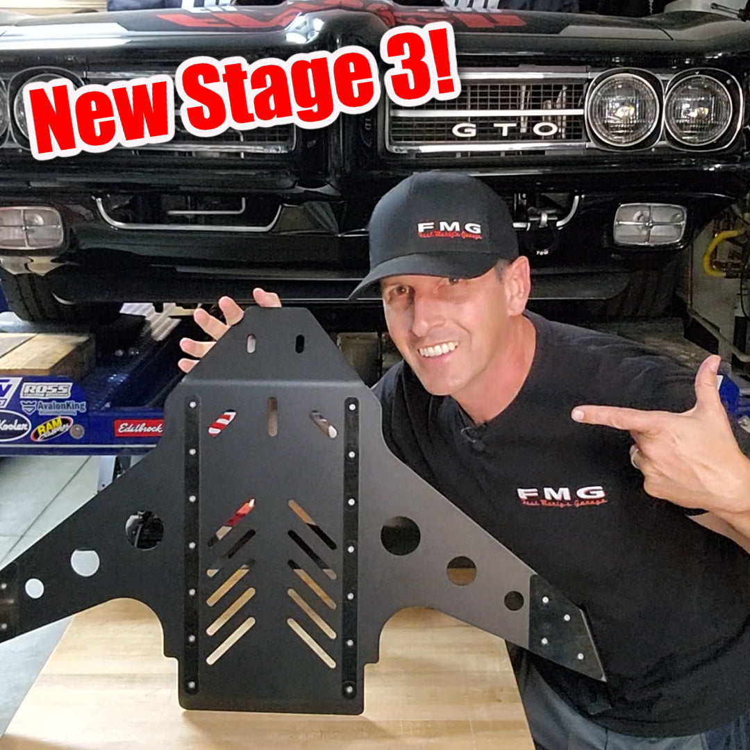 STAGE 3 - Oil Pan Protection Plate for 1964 through 1972 GM A-Body's "FMG Skid Plate" with Replaceable Delrin Pads
