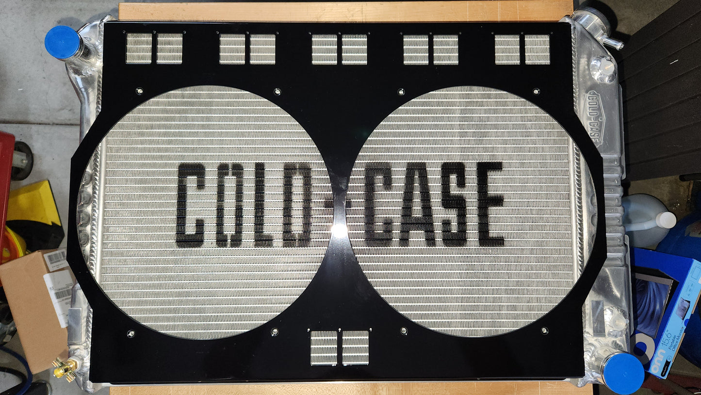 Custom Shroud with Cold Case Radiator CHC11 Fan Shroud fits 1967 to 1969 GM F Body's Black Gloss