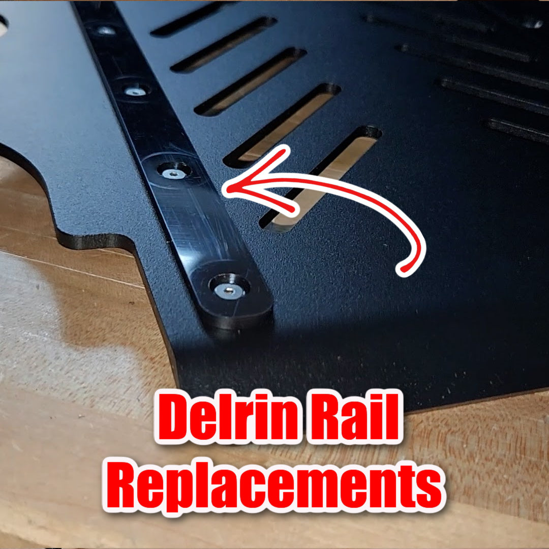 Replaceable Delrin Pads and Rails