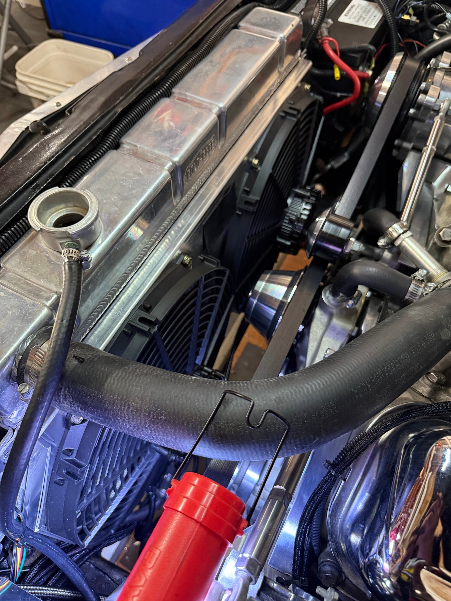 BLEM 1966-67 Chevrolet Chevelle Dual 14 inch Fan Shroud for ColdCase CHE542 Powder Coated Black