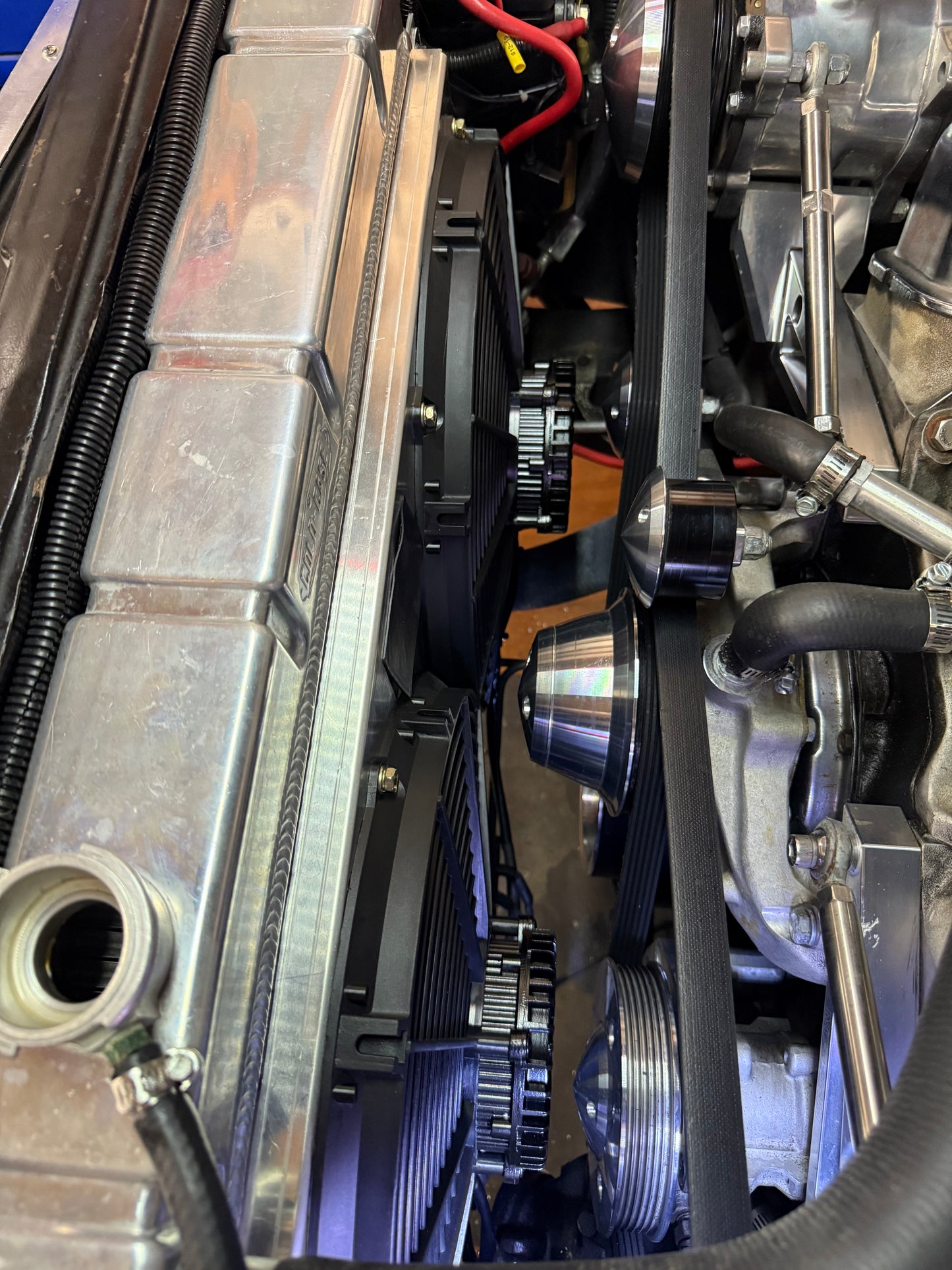 BLEM 1966-67 Chevrolet Chevelle Dual 14 inch Fan Shroud for ColdCase CHE542 Powder Coated Black